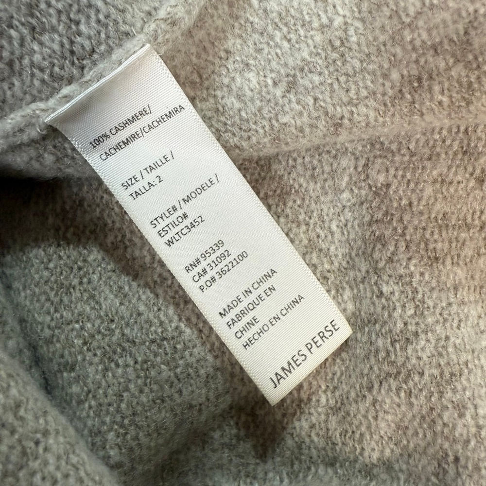James Perse 100% Cashmere Crewneck Sweater Oatmeal Beige Size 2 US Medium - Picture 7 of 7